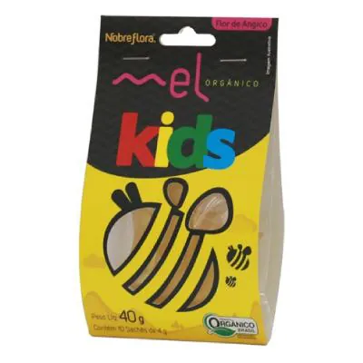 Mel Orgânico Nobreflora Kids Flor de Angico em Sachês 40g
