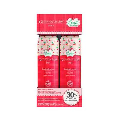 Kit Giovanna Baby Desodorante Aerosol Cherry 150ml