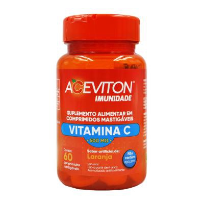 Vitamina C Aceviton Imunidade 500mg 60 Comprimidos Mastigáveis