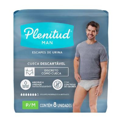 Roupa Íntima Descartável Plenitud Man P/M 8 Unidades