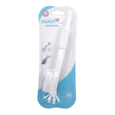 Escova De Limpeza Para Mamadeira Kuka Branca Dupla Ação preço