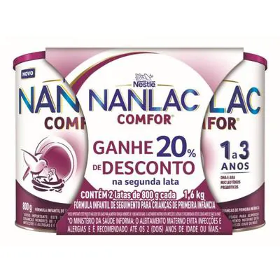 Kit Fórmula Infantil Nanlac Comfort 800g