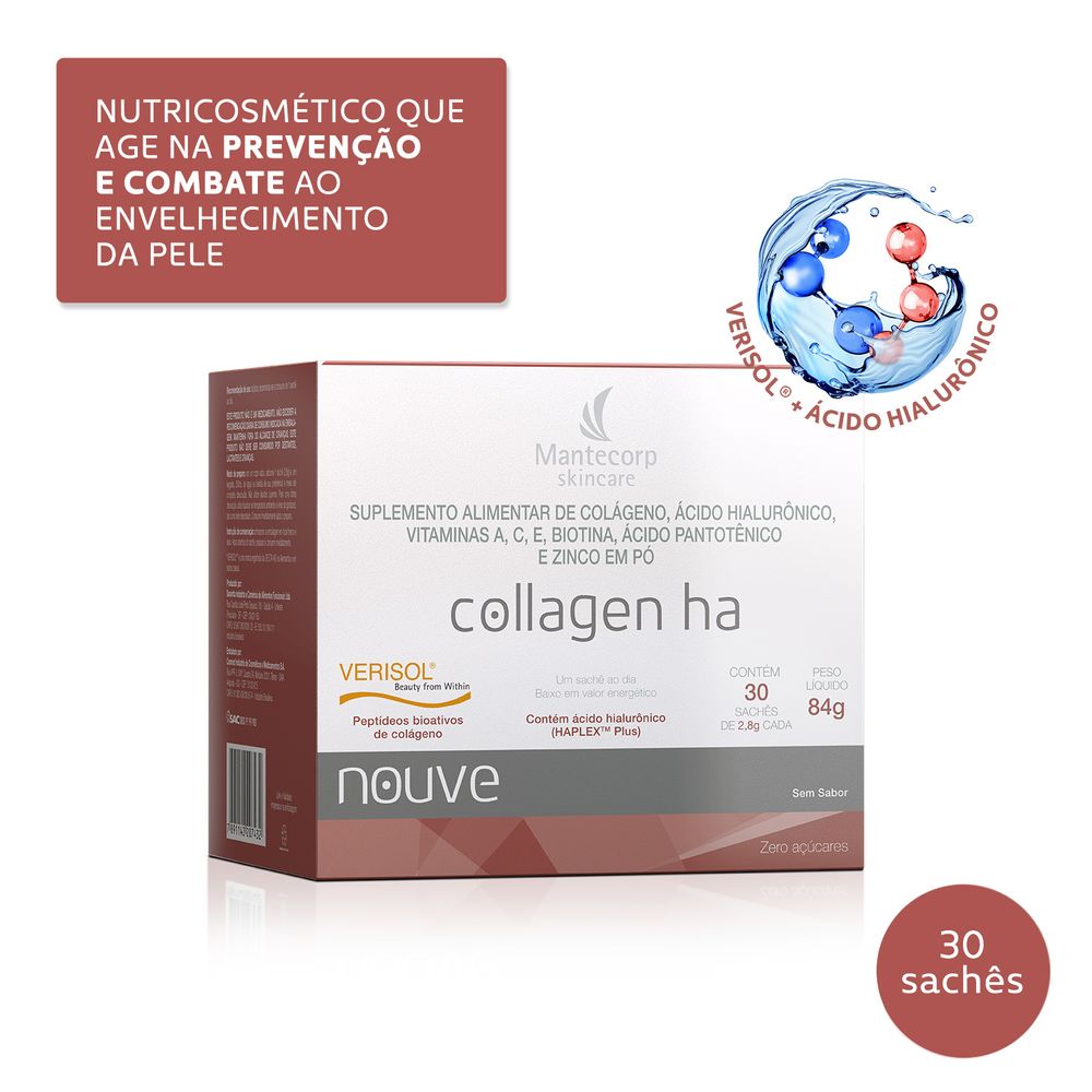 Suplemento Alimentar Nouve Collagen HA Sem Sabor 30 Sachês
