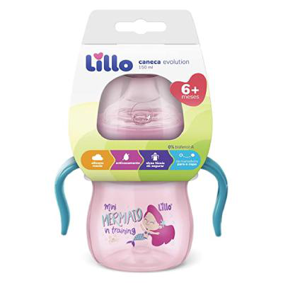 Caneca com Alça Lillo Evolution Aprendizado Rosa 150ml