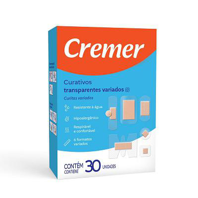 Curativo Variados Cremer com 6 Formas Transparente 30 Unidades