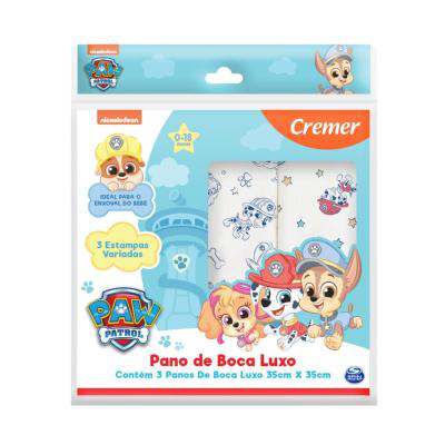 Pano de Boca 35x35cm Cremer Patrulha Canina 3 Unidades