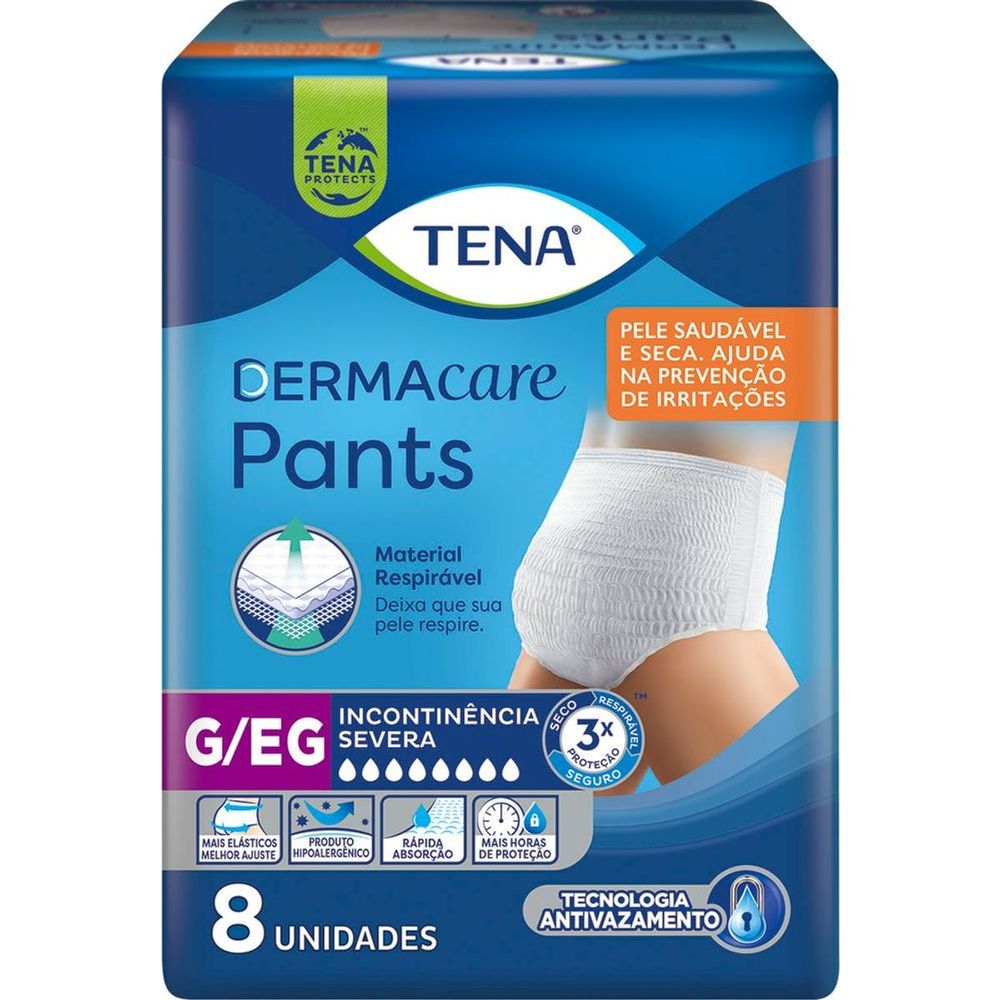 Roupa Íntima Tena Pants Dermacare G/EG 8 Unidade