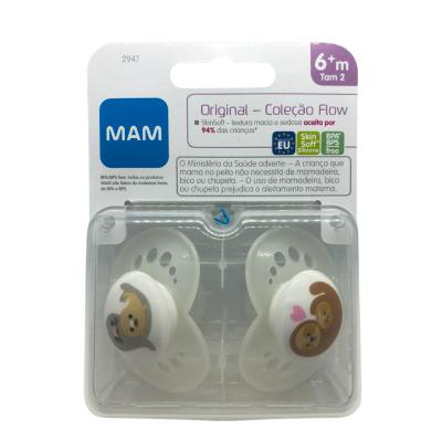 Kit Chupeta Mam Original Night bichinhos Tam 2+6 Meses Neutra 2 Unidades