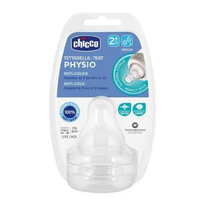 Kit Bico Mamadeira Chicco Perfect Fluxo Médio 2M+ 2 Unidades
