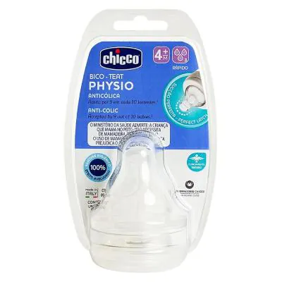 Kit Bico Mamadeira Chicco Perfect Fluxo Rápido 4M+ 2 Unidades