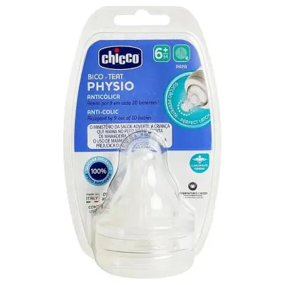 Kit Bico Mamadeira Chicco Perfect Fluxo Papa 6M+ 2 Unidades