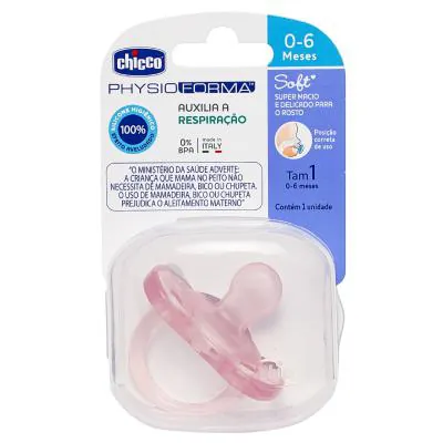 Chupeta Chicco Physio Forma Soft 0-6M Rosa Claro