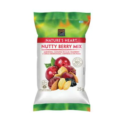 Snack Nature's Heart Mix de Frutas e Sementes Nutty Nerry Pacote 25g