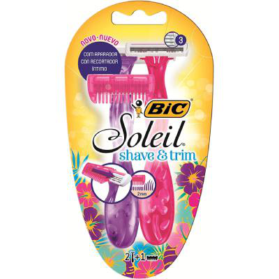 Aparelho Descartável para Depilar Bic Soleil Shave & Trim 2 Unidades