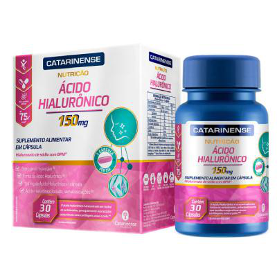 Suplemento Alimentar de Acido Hialurônico Catarinense 150mg 30 Cápsulas