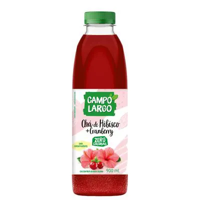 Chá de Hibisco Campo Largo com Cranberry Zero 900ml