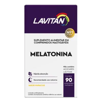 Lavitan Melatonina Maracujá 90 Comprimidos Mastigáveis