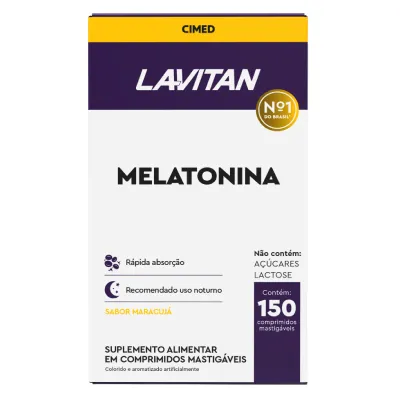 Lavitan Melatonina Maracujá 150 Comprimidos Mastigáveis