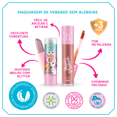 Kit Maquiagem Infantil Magia Princesas Séllus