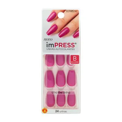Unhas Postiças Kiss NY Impress Color Coffin Amethyst