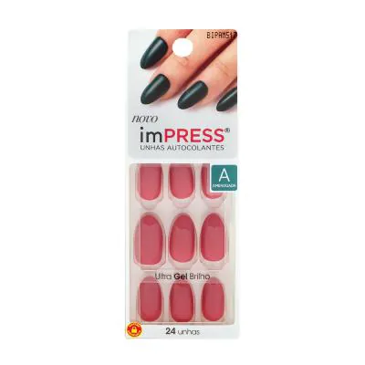 Unhas Postiças Kiss NY Impress Color Almond Rose Quartz