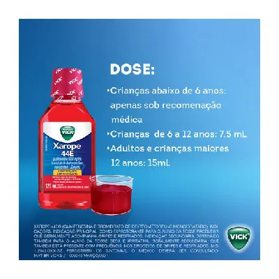 Vick 44E 120ml Xarope Expectorante Antitussígeno - 120ml - Vick 44E 120ml  Xarope Expectorante Antitussígeno - 120ml - VICK