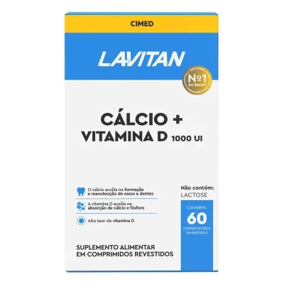 Multivitaminico Lavitan Cálcio + Vitamina D 1000 Ui Com 60 Comprimidos