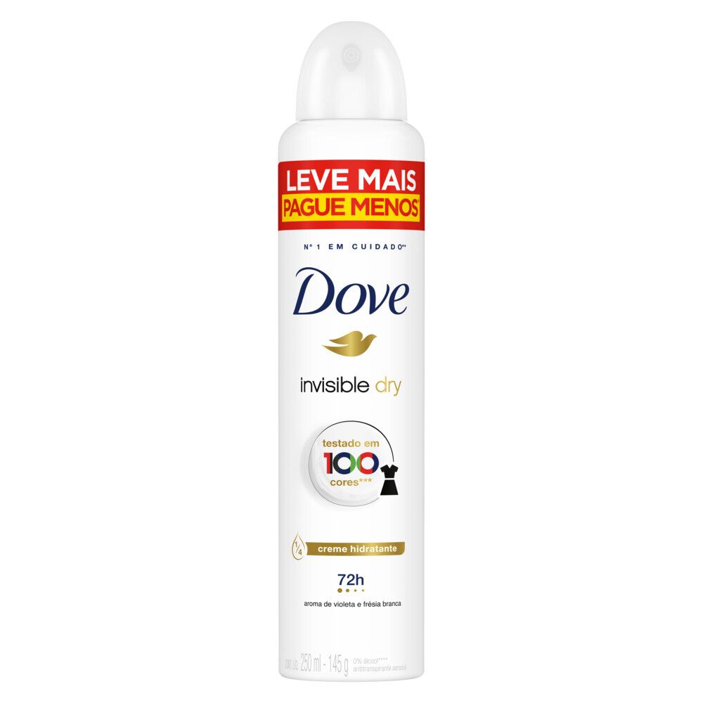 Desodorante Antitranspirante Aerosol Dove Invisible Dry 250ml