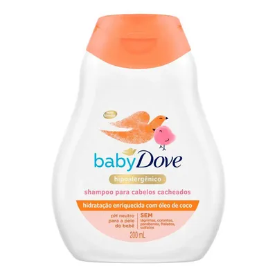 Shampoo Infantil Baby Dove Hidratação Enriquecida Cacheados 200ml