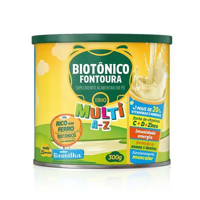 Suplemento Alimentar em Pó Biotônico Fontoura Baunilha 300g