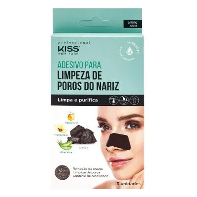 Adesivo Kiss New York para Limpeza de Poros do Nariz 3 Unidades