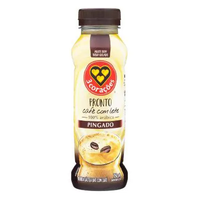 Bebida Láctea 3 Corações Pronto Café com Leite Pingado 260ml