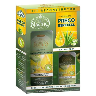 Kit Tio Nacho Reconstrutor Total com Shampoo 415ml e Condicionador 200ml