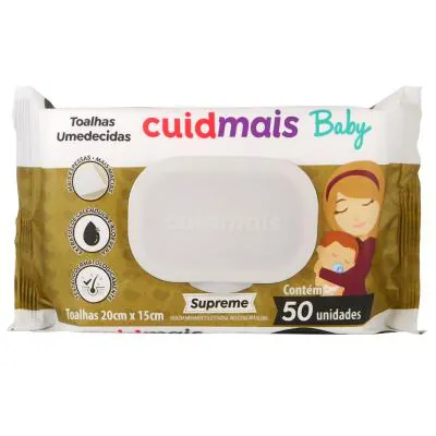 Lenço Umedecido Cuidmais Baby Supreme Care 50 Unidades