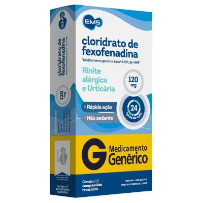 Cloridrato de Fexofenadina Ems 120mg 10 Comprimidos