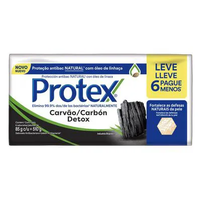 Kit Sabonete Protex Carvão Detox 85g 6 Unidades Leve Mais Pague Menos