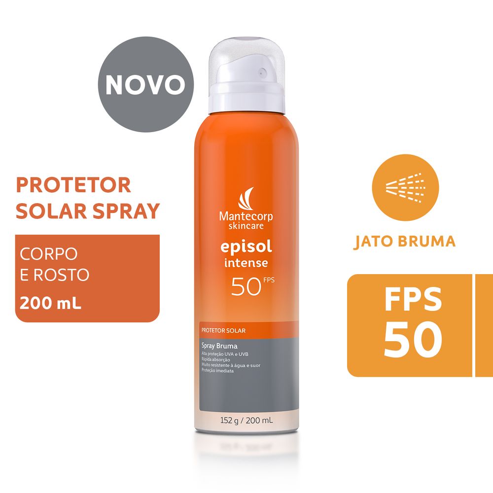 Protetor Solar Facial Episol Itense Bruma Spray FPS50 200ml