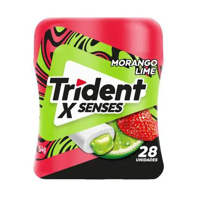 Chicletes Trident X Senses Morango Lime 54g