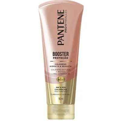 Máscara de Tratamento Pantene Booster Proteção Colágeno Hidrata & Resgata Bisnaga 90ml