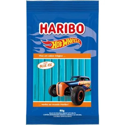 Bala de Gelatina Haribo Sticks Hotwhees Blue Ice 80g