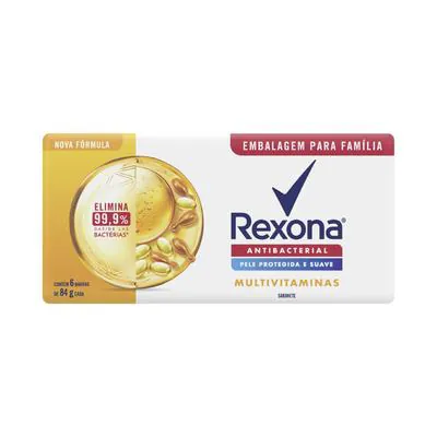 Kit Sabonete Rexona Antibacterial Multivitaminas 6 Unidades