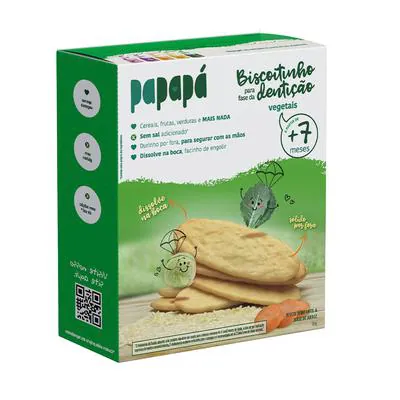 Biscoito Papapá para Fase de Dentição Vegetais sem Glúten 36g