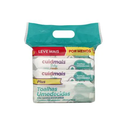 Lenço Umedecido Cuidmais Baby Plus Pack 250 Unidades