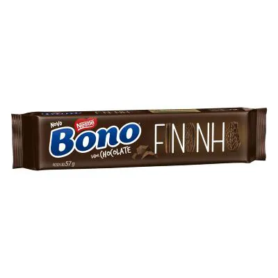 Biscoito Recheado Nestlé Bono Fininho Chocolate 57g