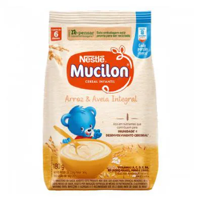 Mucilon Nestlé Arroz & Aveia Integral 180g