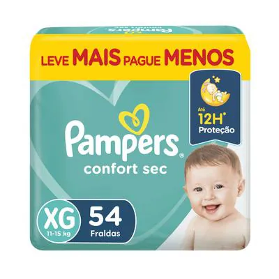 Fralda Pampers Confort Sec Super XG 54 Unidades