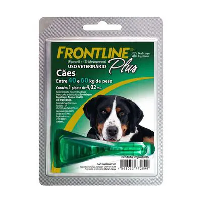 Frontline Antipulgas E Carrapatos Plus Para Cães De 40 A 60Kg, Verde