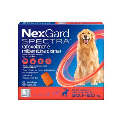 Nexgard Spectra Antipulgas E Carrapatos Para Cães De 30,1 A 60Kg, Marrom