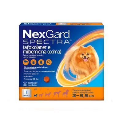 Nexgard Spectra Antipulgas E Carrapatos Para Cães De 2 A 3,5Kg, Marrom