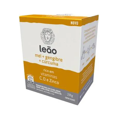 Chá Vitaminico Leão Mel, Gengibre e Cúrcuma 10 Sachês